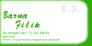 barna filip business card